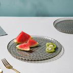Glass Dinner Plate Grey Nestasia