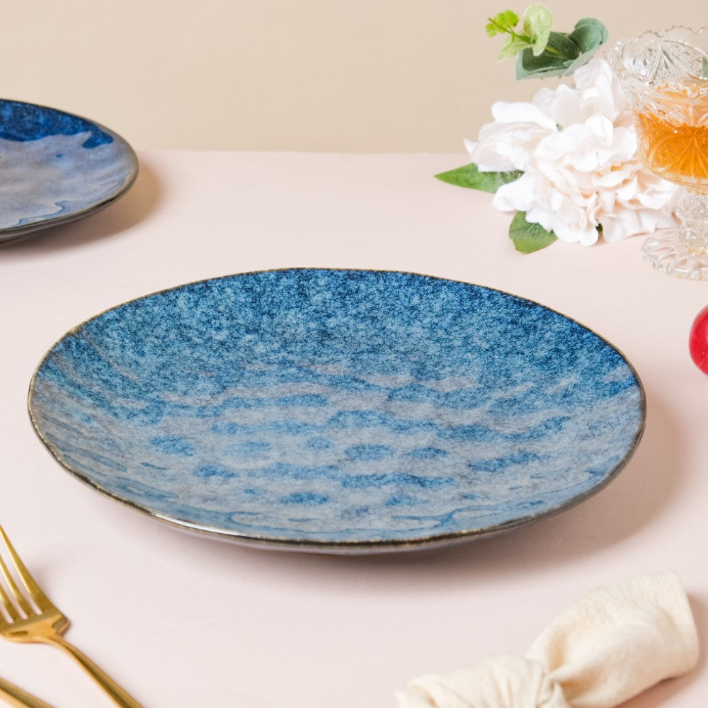 Sapphire Ceramic Dinner Plate Blue 10 Inch Nestasia