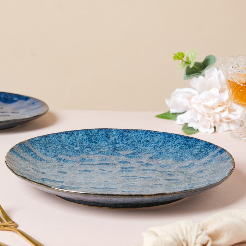 Sapphire Ceramic Dinner Plate Blue 10 Inch Nestasia