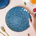 Sapphire Ceramic Dinner Plate Blue 10 Inch Nestasia