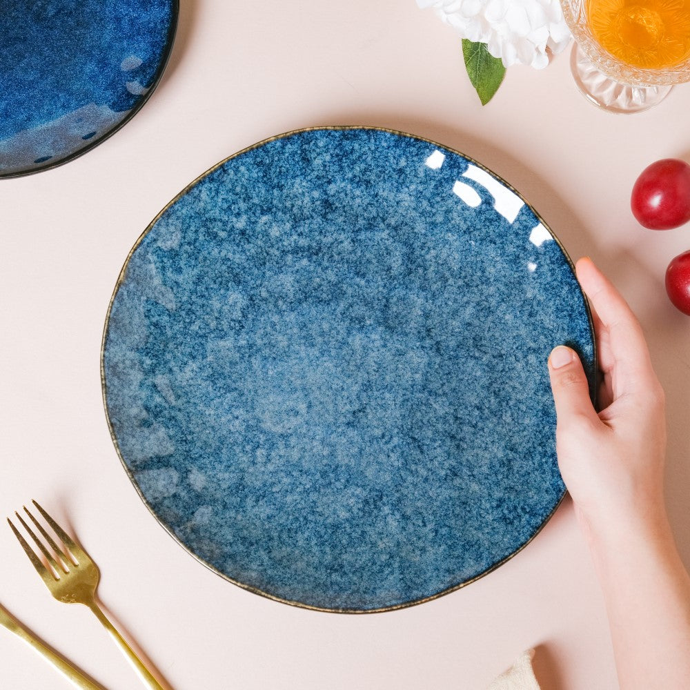 Sapphire Ceramic Dinner Plate Blue 10 Inch Nestasia