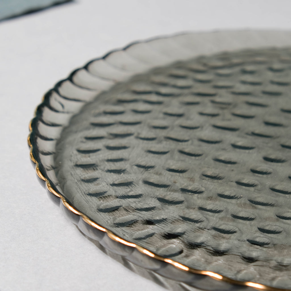 Glass Dinner Plate Grey Nestasia