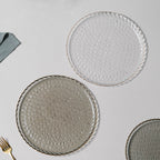 Glass Dinner Plate Grey Nestasia