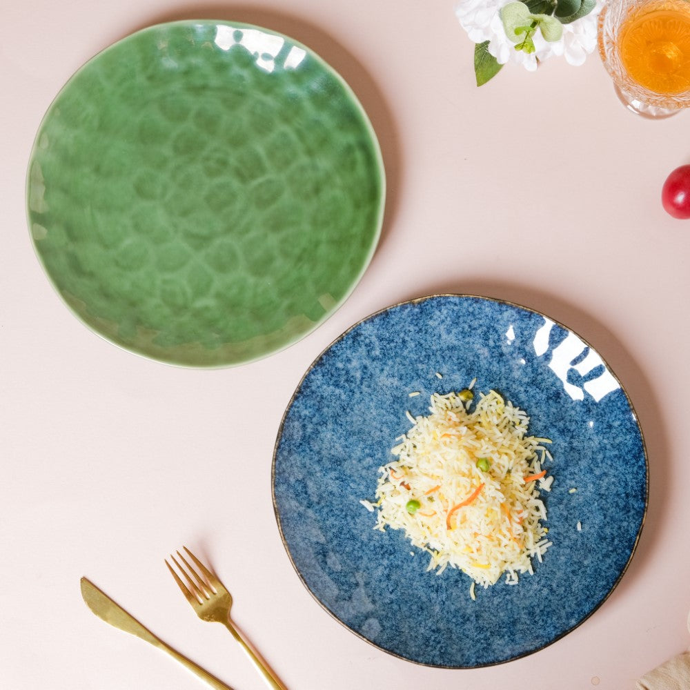 Sapphire Ceramic Dinner Plate Blue 10 Inch Nestasia