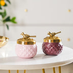 Bird Metal Jar With Lid Set of 2 Nestasia