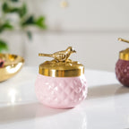 Bird Metal Jar With Lid Set of 2 Nestasia