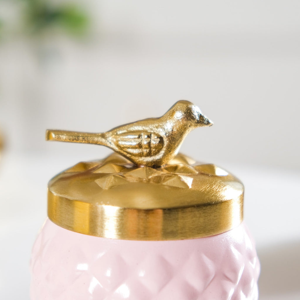 Bird Metal Jar With Lid Set of 2 Nestasia