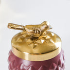 Bird Metal Jar With Lid Set of 2 Nestasia