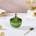 Vintage Glass Jar With Lid Green Small 100ml Nestasia