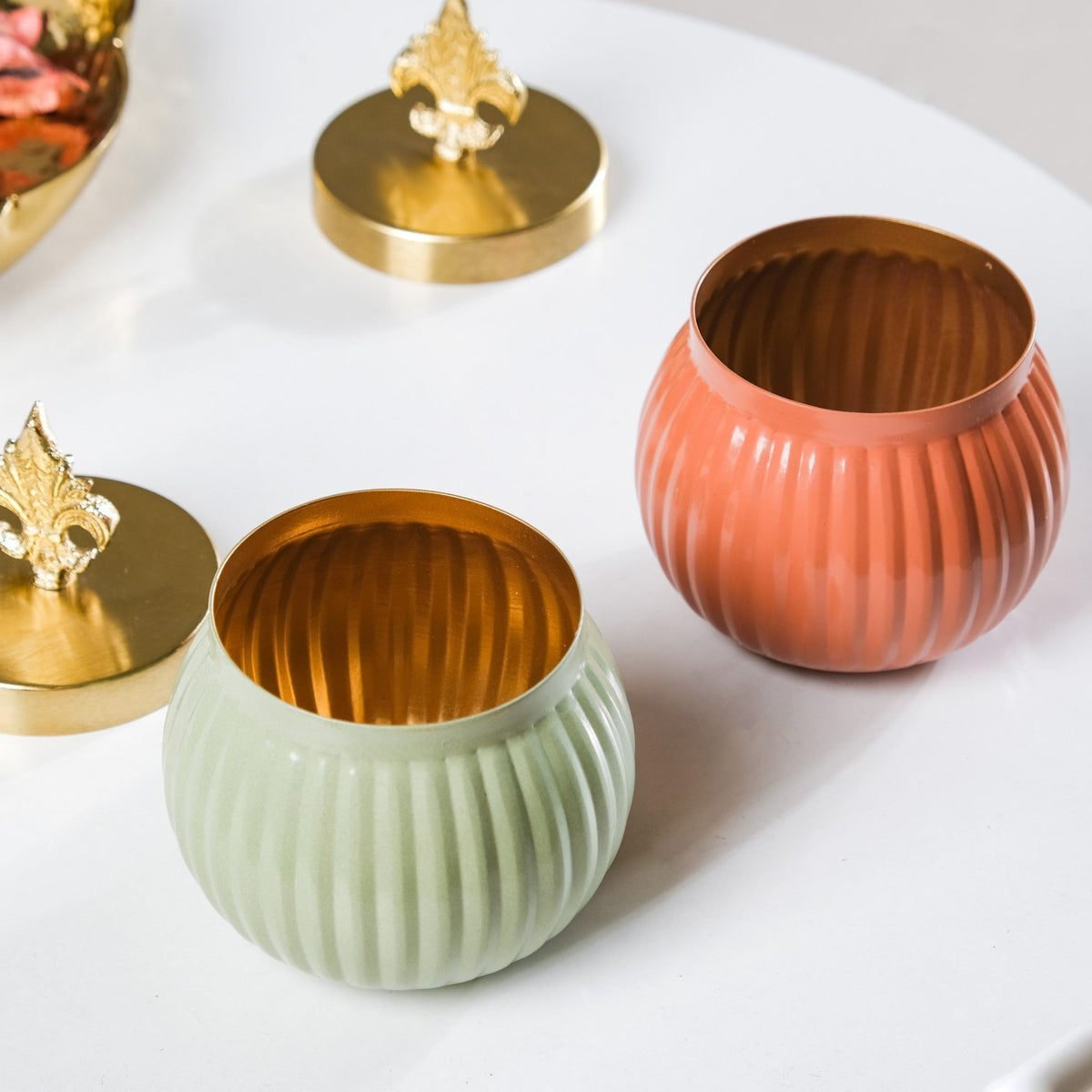 Metal Jar Set Of 2 Nestasia