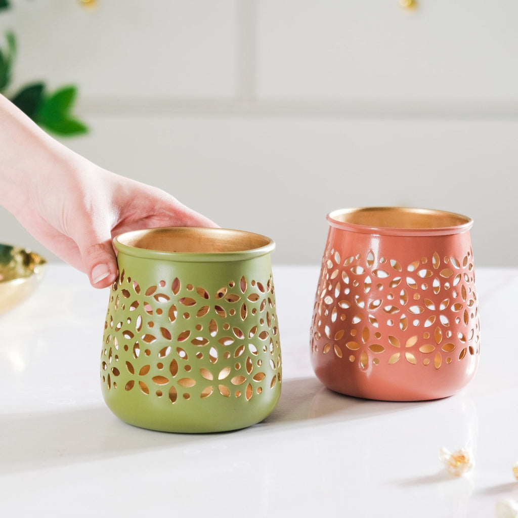 Festive Tealight Candle Holder Set Of 5 Nestasia