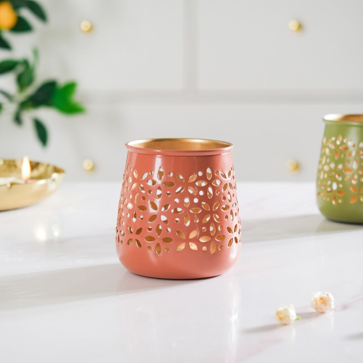 Festive Tealight Candle Holder Set Of 5 Nestasia