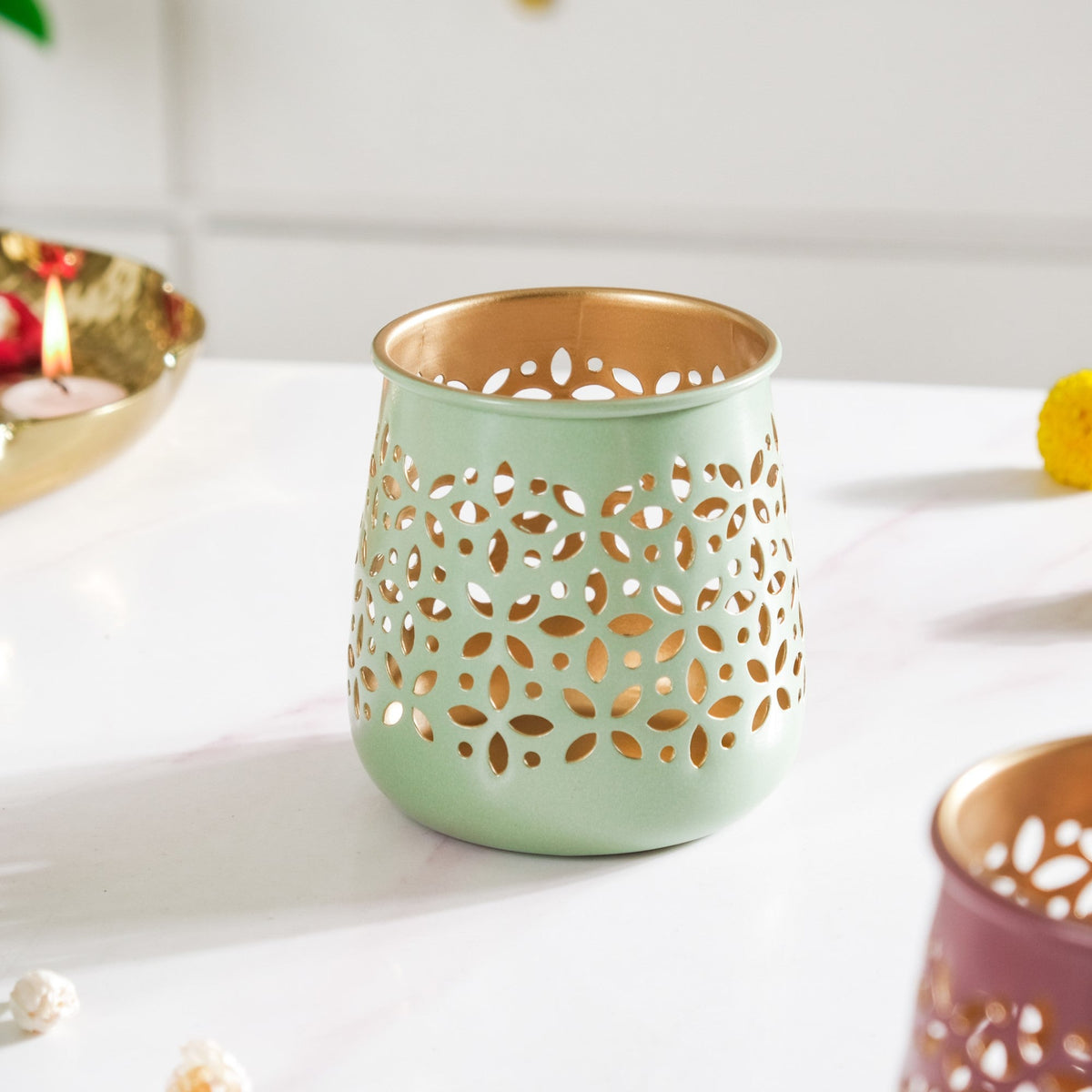 Festive Tealight Candle Holder Set Of 5 Nestasia