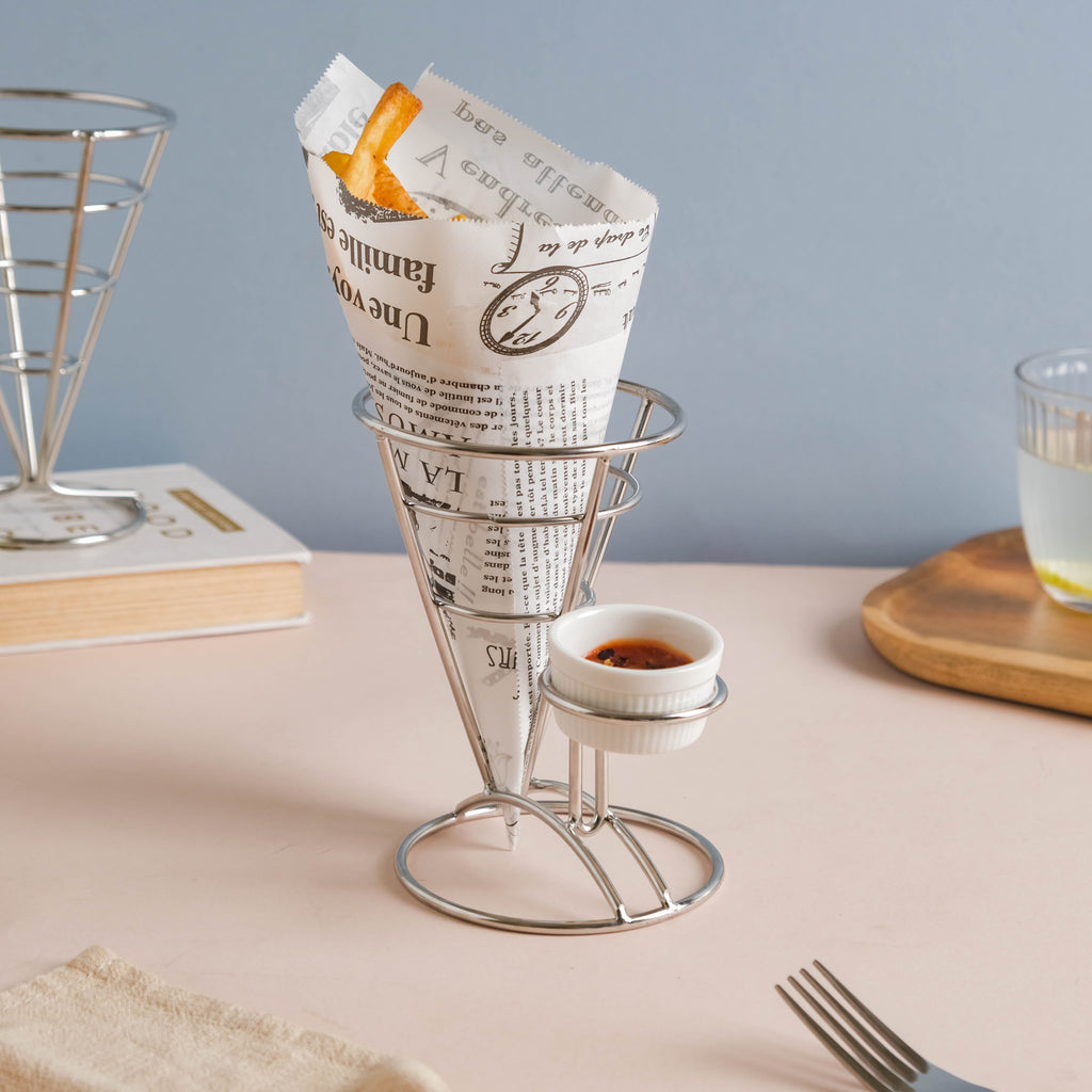 Silver Finger Food Basket With Dip Bowl Nestasia