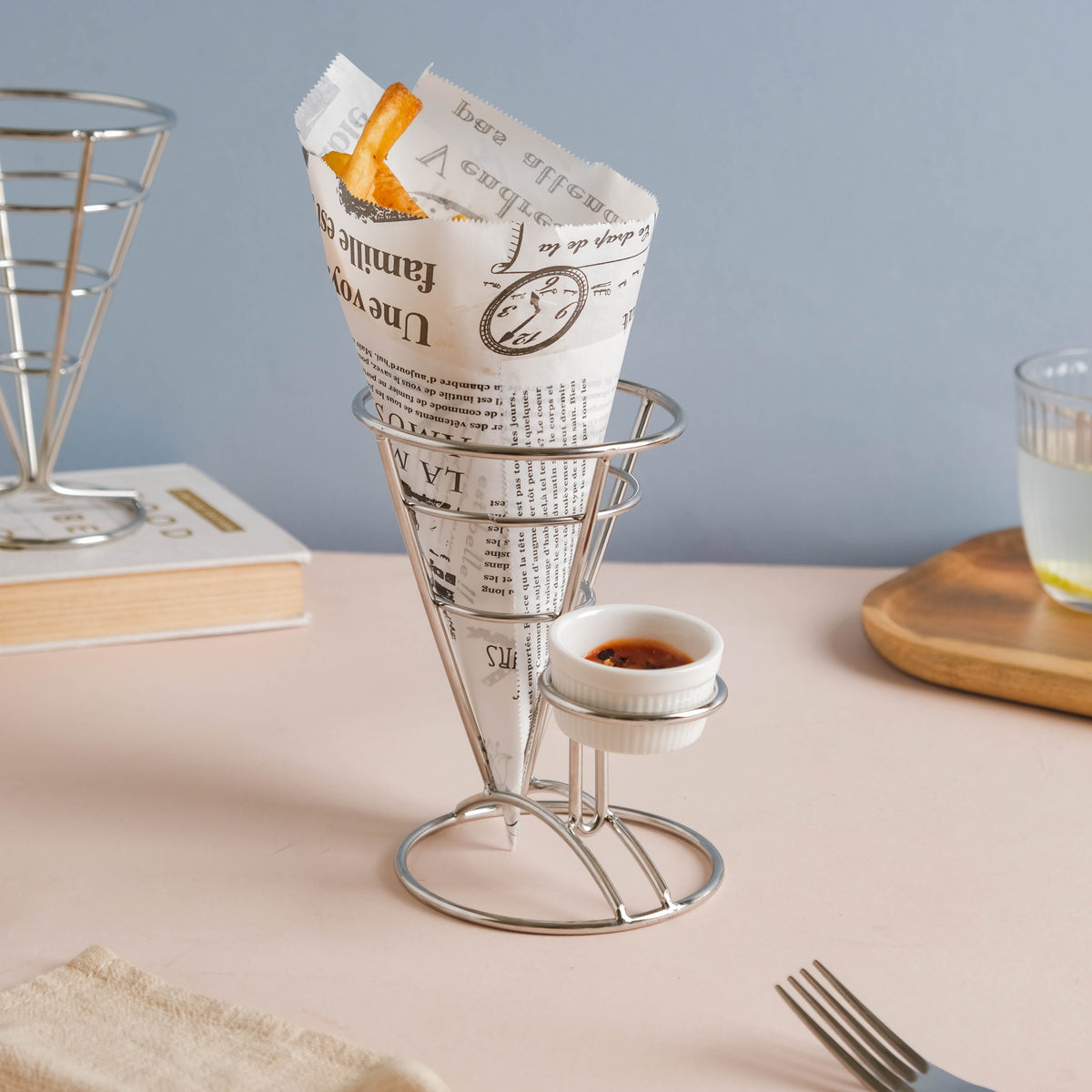 Silver Finger Food Basket With Dip Bowl Nestasia