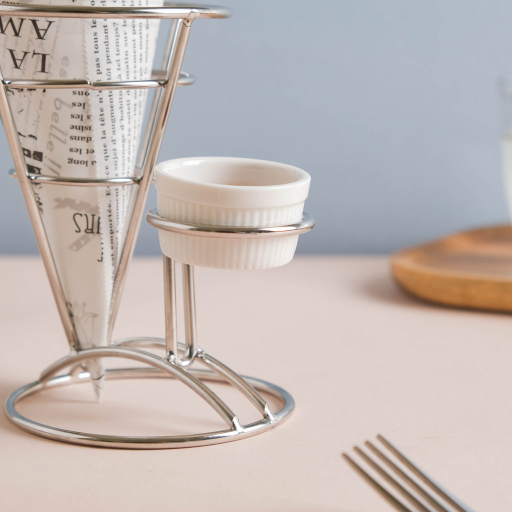 Silver Finger Food Basket With Dip Bowl Nestasia