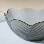 Wavy Glass Serving Bowl Grey Nestasia