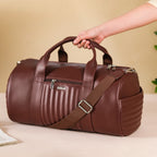 Wanderlust Duffle Bag Brown Large 17x9 Inch Nestasia