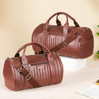 Wanderlust Duffel Bag Brown Set Of 2 Nestasia