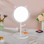 Tabletop Vanity Cat Mirror With Organizer White Nestasia