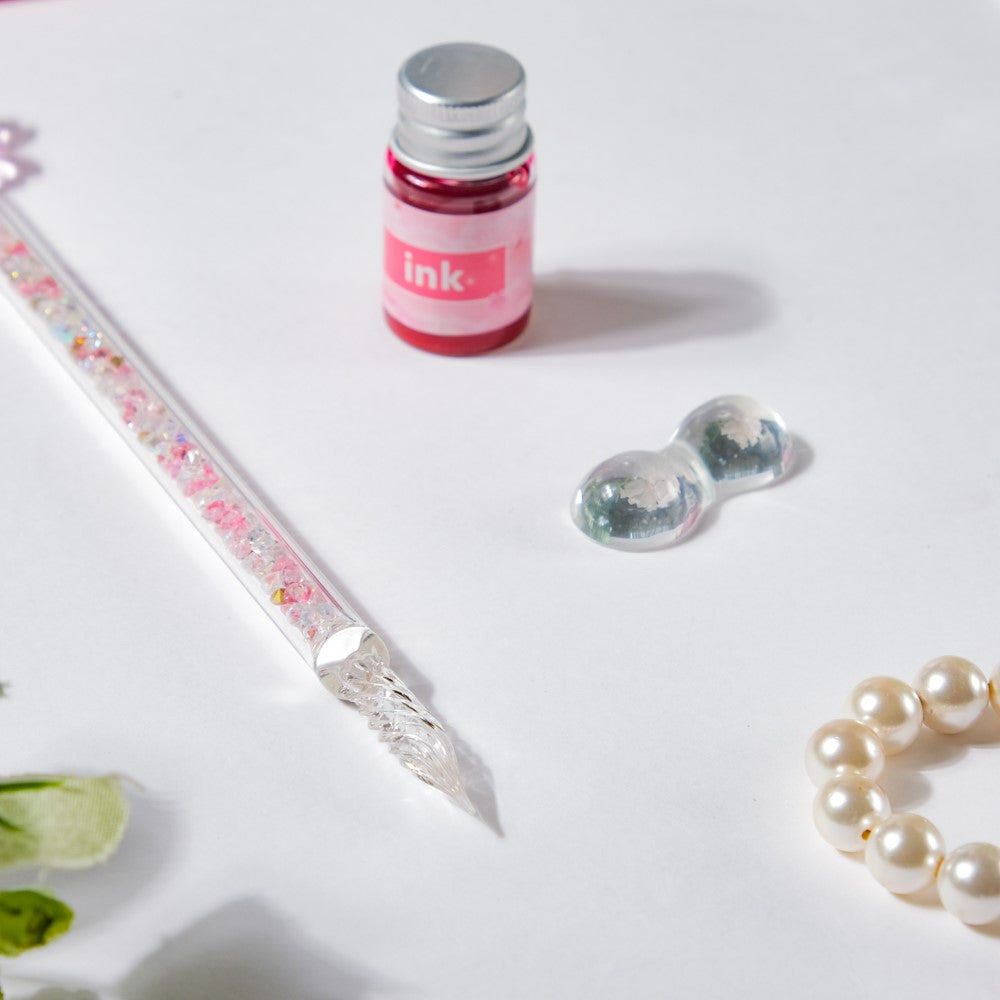 Sakura Glass Calligraphy Pen With Ink Bottle Nestasia