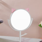 Tabletop Vanity Cat Mirror With Organizer White Nestasia