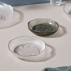 Flower Glass Dessert Plate Grey Nestasia