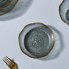 Flower Glass Dessert Plate Grey Nestasia