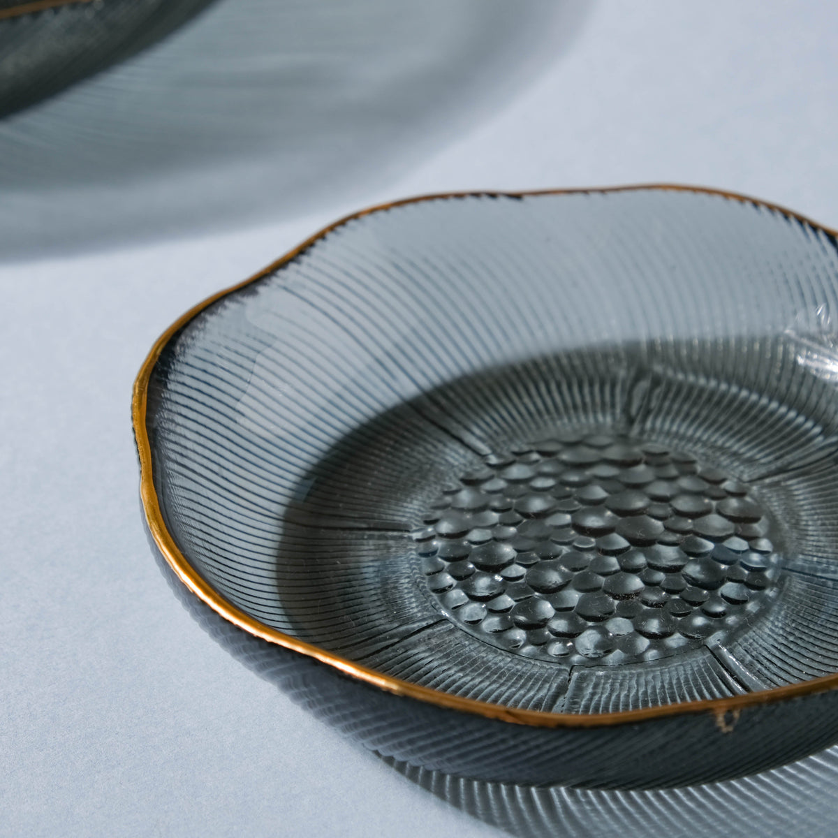Flower Glass Dessert Plate Grey Nestasia