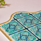 Spanish Vintage Tile Ceramic Platter Green 7 Inch Nestasia