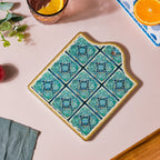 Spanish Vintage Tile Ceramic Platter Green 7 Inch Nestasia