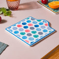 Polka Dot Patterned Ceramic Platter 7 Inch Nestasia