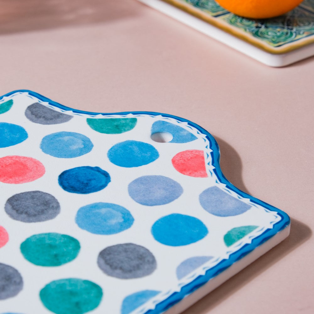 Polka Dot Patterned Ceramic Platter 7 Inch Nestasia