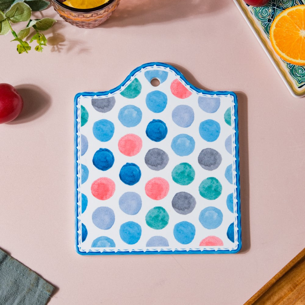 Polka Dot Patterned Ceramic Platter 7 Inch Nestasia