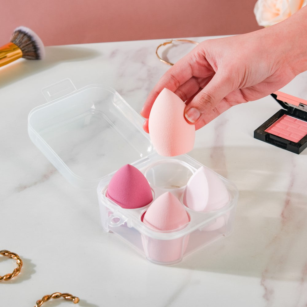 Plush Beauty Blender Pink Set of 4 Nestasia