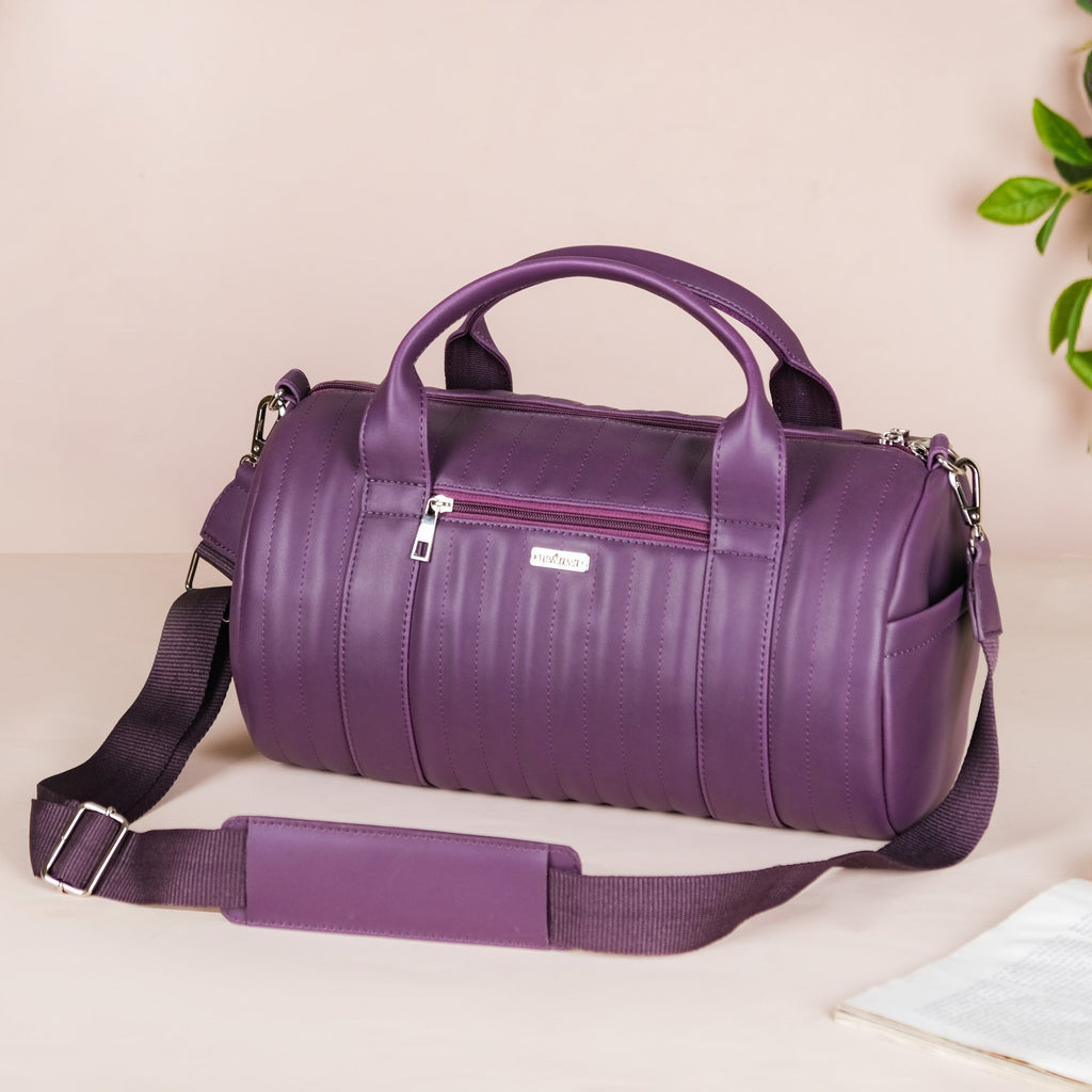 Sporty Duffel Bag Purple Small 14x7 Inch Nestasia