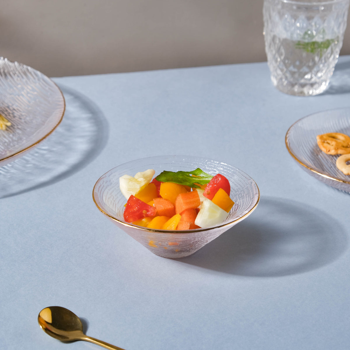 Gold Rimmed Glass Dessert Bowl 100 ml Nestasia