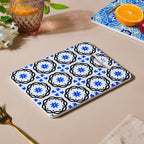 Rectangle Tile Art Trivet Blue And Grey 7 Inch Nestasia