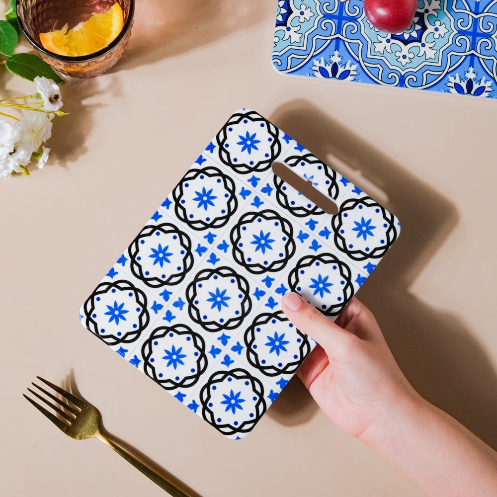 Rectangle Tile Art Trivet Blue And Grey 7 Inch Nestasia