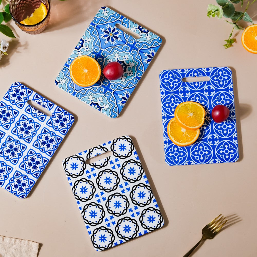 Rectangle Tile Art Trivet Blue And Grey 7 Inch Nestasia