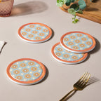 Frame Patterned Ceramic Coaster Set of 4 Nestasia