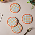 Frame Patterned Ceramic Coaster Set of 4 Nestasia