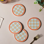 Frame Patterned Ceramic Coaster Set of 4 Nestasia