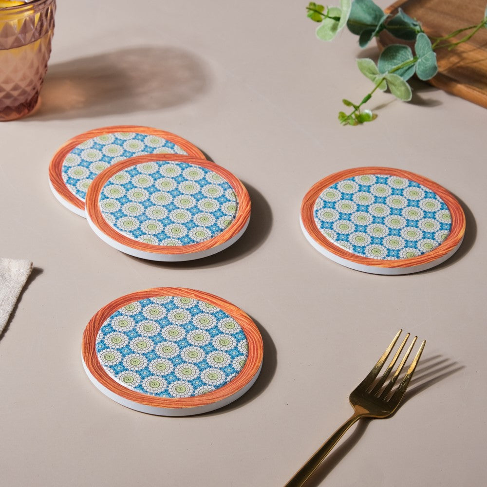 Ceramic Coaster With Cork Base Set of 4 Nestasia