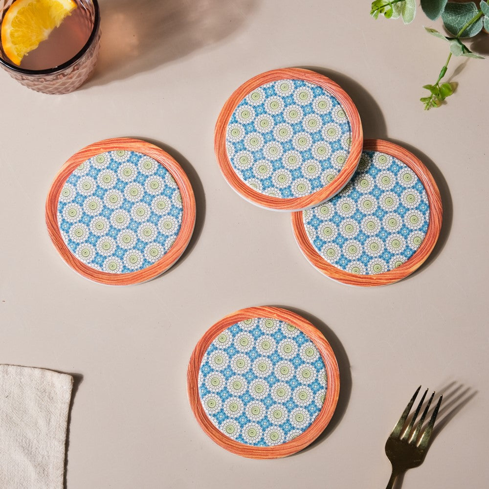 Ceramic Coaster With Cork Base Set of 4 Nestasia