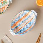 Mandala Ceramic Baking Dish With Handle 9 Inch Nestasia