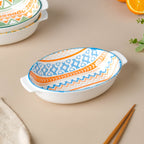 Mandala Ceramic Baking Dish With Handle 9 Inch Nestasia
