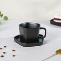 Pentagon Mug with Saucer Black Nestasia