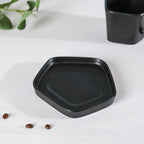 Pentagon Mug with Saucer Black Nestasia
