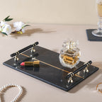 Rectangle Marble Tray With Metal Handle Nestasia